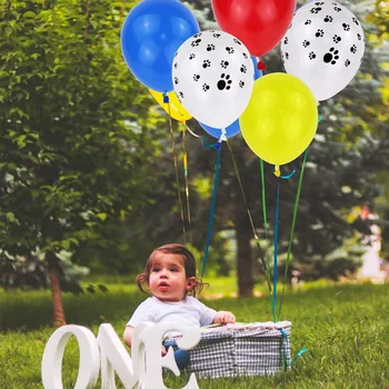 84pcs Dzīvnieku Pet Sunim Ķepa Drukāt Lateksa Baloni Happy Birthday Puse Rotājumi Bērnu Rotaļlietu Arka Vainags Gaisa Globos Sarkanā, Zilā Bumbiņas