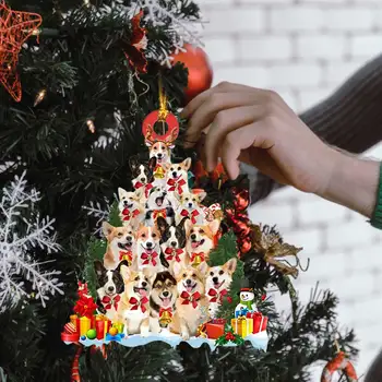 Ziemassvētku Eglīte Karājas Kulons Inovatīvu Kāzu Dāvana Koka Ziemassvētku Rotājumi Suņu DIY Koka Amatniecības Ziemassvētku Puse Apdares