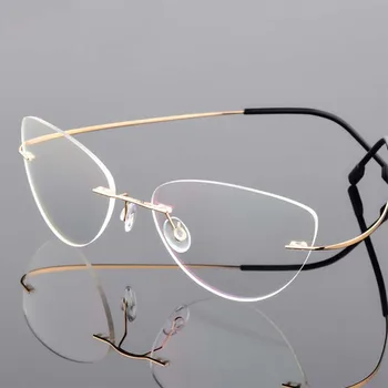 Starojuma-pierādījums lasīšanas brilles ultra elastīgā bezrāmju modes kaķu acis vīriešiem un sievietēm