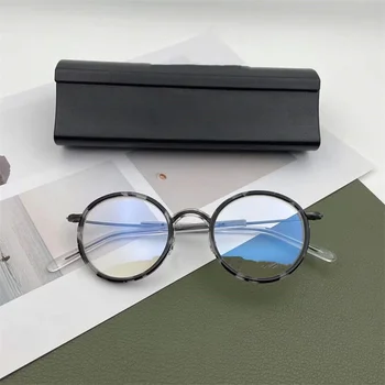 Japāņu Marku Retro Kārtu Titāna Roku darbs Brilles Kārta Tuvredzība Recepšu Ultr-gaismas Brilles Rāmis Vīriešiem Anti-Zilās Brilles