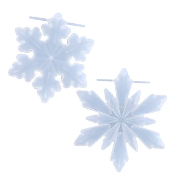 Kristāla Epoksīda Sveķu Pelējuma Ziemassvētku Rotājumi Sniegpārsliņu Kulons Silikona Veidne 652B