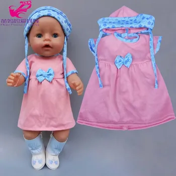 43cm Baby Doll Kleita ar Cepuri Baby Lelle Drēbes, 18 Collu Amerikāņu OG Meitene Lelles Apģērbu