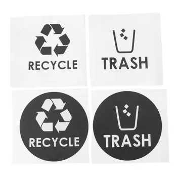 2/4 Gab. Atkritumu Tvertnes Uzlīmes Klasifikācijas Apzīmējumu Recycle Bin Un Atkritumu Vispārējās Logo Atkritumu Gružu Spaini Var Uzlīmes