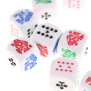 10 Gabali 12mm Sešu Sided Poker Dice Kazino Pokera Kāršu Spēle Atbalsta