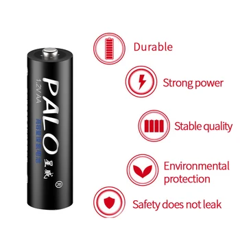 PALO oriģināls 16pcs 3000mAh NI-MH 1,2 V AA Bateriju Akumulators 2A Uzlādējamās Baterijas Ar Rūtiņu rotaļu automašīnu
