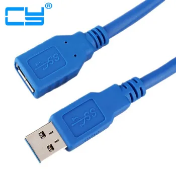 Līdz. Jaunākās USB3.0 Sieviešu un vīriešu pagarinātāja Kabelis 1m USB 3.0 M/F Pagarinājums Datu pārsūtīšana Sinhronizējiet Super Ātruma Vadu 5Gbps Zila