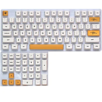 137 Taustiņu PBT Keycaps DIY Personalizētu Minimālisma Balta, Medus, Piena Japāņu Keycap Par GK61/87/104/108 Mehāniskā Tastatūra Keycaps