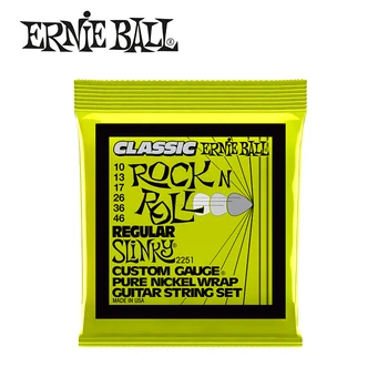 Sākotnējā Ernijs Bumbu Slinky Classic Tīra Rock n Roll Tīra Niķeļa Wrap Elektrisko Ģitāru Stīgas 2252 2253 2250 2251