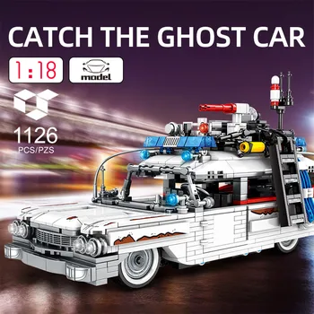 Super Sacīkšu Auto Pilsētas Transportlīdzekļu Tehniskās Kravas automašīnu Arhitektūras Ghostbusters Bloki DIY Ķieģeļi Izglītības Rotaļlietas Bērniem
