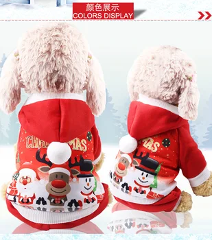 Ziemassvētku Suņu Apģērbu Elk Modelis Suņu Apģērbu Mazajiem, Vidējiem Suņiem Kostīmu Chihuahua Pet Santa Claus Krekls Siltā Suņu Apģērbi