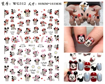 1GB Disney Mickey Mouse Dūriens Minnie Nail Art Uzlīmes, Donald Duck sniegbaltīte Nail Art Apdare Aplikācijas Piederumi
