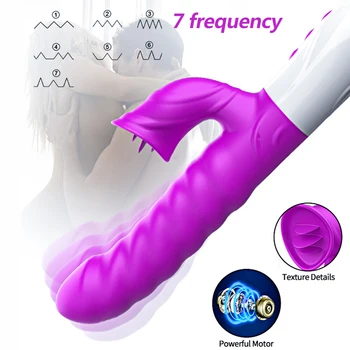 Dildo Vibrators Seksa Rotaļlietas Sievietēm Mēles Nepieredzējis Klitora G Spot Stimulācija Masturbācija Vibrējošais Teleskopiskie Rotējošo Apkure