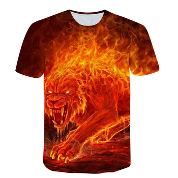 XXS-6XL Lielgabarīta Krekls 3D Drukāšanas Vīriešu T-krekls Vasaras O-veida kakla Gadījuma Īsām Piedurknēm Top Liesmas Digitālās Drukas Augšu