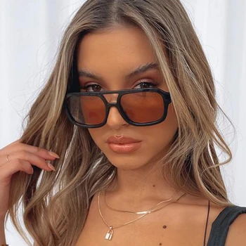 Popularitāti Vintage Stila Dzeltena Sieviešu Saulesbrilles Jauns Moderns Izmēģinājuma Saulesbrilles Vīriešiem, Lielizmēra Kvadrātveida Konfektes Krāsu Eyewears UV400