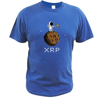 XRP Kriptogrāfijas Uz Mēness T Krekls Smieklīgi Attēloti Astronauts Ripple Moderns Ikdienas Tee Krekli Top Kokvilnas ES Lieluma Īsām Piedurknēm