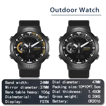 Ziemeļu Malu HORNET Smartwatch 50M Ūdensizturīgs Āra Vīriešu Sporta Pulkstenis Duālais Laiks Modinātājs, Hronometrs, Atpakaļskaitīšanas Ciparu pulkstenis
