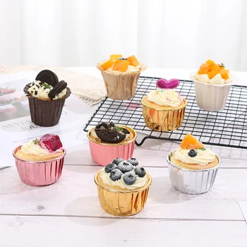 50gab Muffin Cupcakes Izklāta ar Kūku Ietinamais Papīrs Cepšanai Kausa Renes Lodziņā Virtuves Vārīšanai Maizes Instrumenti Diy Kūka Piederumi