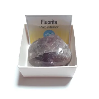 Fluorite pulēta Dabīgā akmens kristāla 3-4 cm shot savākšanas kaste