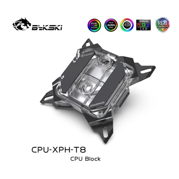 Bykski CPU-XPH-T8 CPU dzesētājs ūdens dzesēšanas procesors ūdens bloks Intel I7 Lga115x/2011/2066 RGB/RBW Apgaismojums