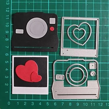 Metāla, tērauda rāmji Griešanas Mirst kvadrātveida kamera sirds DIY Lūžņi rezervācijas Foto Albums ar Spiešanu papīra Cards5.2*12cm
