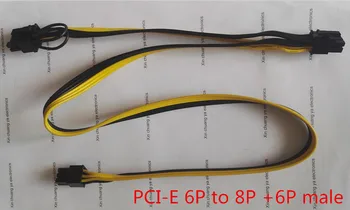 PCI-E PCIE PCI Express 6P vīriešu un 6+2P 8Pin + 6Pin vīriešu Grafikas Karte BTC DIY Barošanas pagarināt Kabeli miner ieguves 18AWG vads 20+60cm