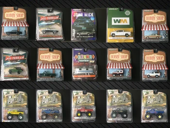 HeyToys Greenlight 1/64 Truck Monster Bagāžnieka Mustang Pikaps Lējumiem Modeļa Automašīnas Kolekcija Limited Edition
