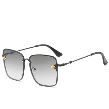 2019 bez apmales Laukumā Bišu Saulesbrilles Sieviešu Liels Rāmis Mazo Bišu Brilles Slīpums Saules Brilles Sieviešu Toņos UV400 Oculos
