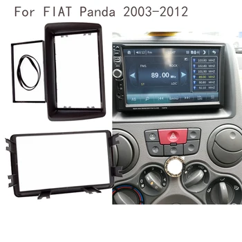 Double Din Auto Radio Fascijas par 2003-2012 FIAT PANDA Auto Stils Autostereo Adapteris Karkasa Paneļu
