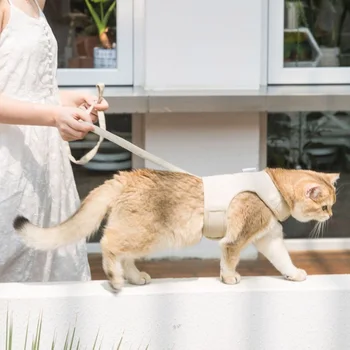 Pet Cat Seglu Siksna Uzstādīt Pet Regulējams Siksnu Āra Pastaigas Pavadā, lai Kaķēns Mascotas Gotas Kucēns Mazs Vidējs Suns