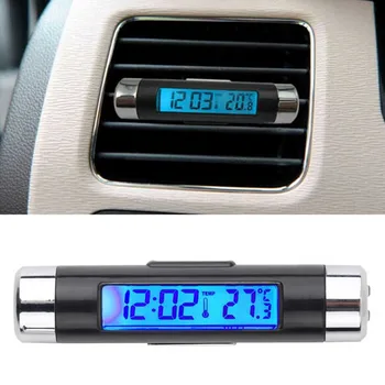2 in 1 Automašīnas Ciparu LCD Pulkstenis, Termometrs Ar Klipu Honda crv civic 2017 pilsētas accord 7 džeza fit hr-v