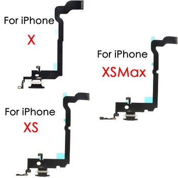IPhone X XS XSMax Nomaiņa Lādētāja Uzlādes Ports USB Savienotājs Doks Mikrofona, Audio Austiņu Ligzda Lentes Flex Kabelis