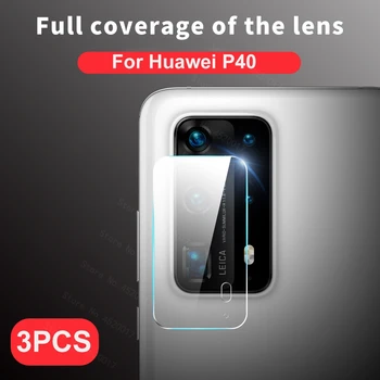 3Pcs Rūdīta Stikla Huawei P40 Lite E Pro Plus 40 Pro+ P 40 Glass aizsargstikls par Huawei P40 Lite Kameras Objektīva Aizsargs