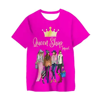 Modes Karalienes Kroni Drukāts Apģērbu korejiešu Stilā Ielas Pāris Valkāt Pusaudžu Meiteņu T-krekls Harajuku T-krekls, Jauniešu, Sieviešu Topi, t-veida