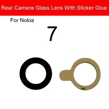 Atpakaļskata Kamera Stikla Lēcu Nokia 3 3.1 5 5.1 6 6.1 6.2 7 7.2 8 8.1 Plus X5 X6 X7 X71 Aizmugurējais Kameras Objektīvs Stikla Ar Līmi, Uzlīmes