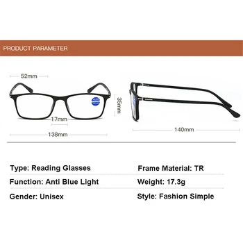 Ahora TR90 Ultravieglajiem Lasījumā vecuma tālredzība Glāzes Lasītājs Vīrieši Sievietes Anti Zilās Gaismas Staru Lasīšanas Brilles Dioptrijas +1.50 2.0 2.5