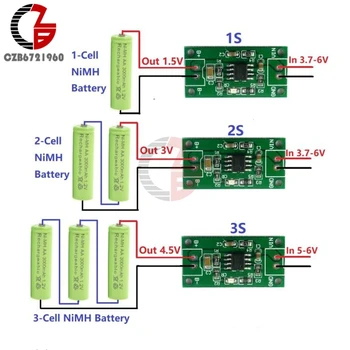 1S, 2S 3S ŠŪNU 1A NiMH atkārtoti Uzlādējams Litija Akumulators Smart Lādētāju Modulis Uzlādes spriegumu 1,5 V 3 V 4.5 V 5V Ieejas 3,7 V-6V 3.8 V 4.2 V