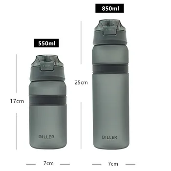 6 Krāsas Portatīvo Tritan Materiālu, Ūdens Pudele Ar Salmiņu Āra Sporta Fitnesa Dzeramā Pudeles Izturīgas Plastmasas Pudeles