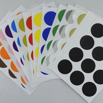 12Pcs/Daudz Konfektes Krāsu 25mm DIY Uzlīmes Krāsains Rakstot Apli Apaļas Uzlīmes Dot Tukšu pašlīmējošas Papīra Birkas Uzlīmes