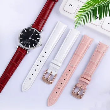 Īstas ādas watchband dāmas universāla stila modes pulksteņu siksniņas sarkans melns brūns rozā plaukstas locītavas 10mm 12mm 14mm 16mm