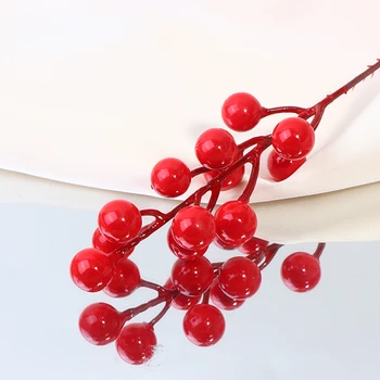 10pcs Mākslīgo Augu Holly Augļu Fa Cai Guo Kāzu Ogu koši Sarkani Iekštelpu Bibliotēkā Partijas Apdare Ziemassvētku Abrin Ziedu