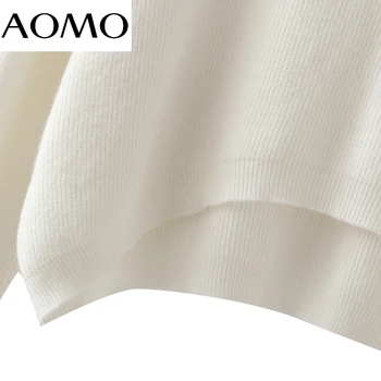 AOMO Sievietes Ir 2021. Modes Baltu Kultūru Trikotāžas Džemperis džemperis Sieviešu Elegants Lielajam Puloveri Šiks Topi 1M47A