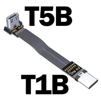 Gen2 x1 USB3.1 C Tipa Uz C Tipa Dzīvoklis pagarinātāja Vads 10Gbps Augšu/uz Leju, Leņķveida Ports USB C, Vīrieši/Sievietes standarta jo FPV USB Super Plānas Adapteri