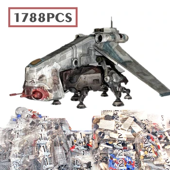 1788PCS Space Star Wars Republikas Dropship ar-OT Walker Gunship Modelis 10195 Celtniecības Bloki, Ķieģeļi, Rotaļlietas, Ziemassvētku Dāvanas Mazulis