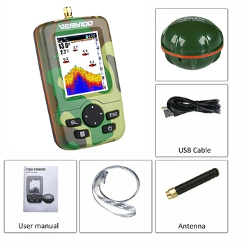 Portatīvo Sonar LCD Wireless Fish Finder Zvejas Vilinājums Echo Sounder Zvejas Finder Fishfinder Instrumenti, Āra Atrast Zivju Piederumi