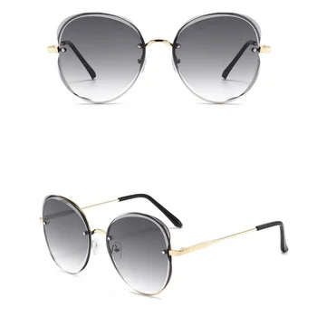 2022. gadam, Modes Vintage Slīpumu, Saulesbrilles Sieviešu Zīmola Dizainere Metāla Rāmis Sieviešu, Saules Brilles UV400 Oculos De Sol