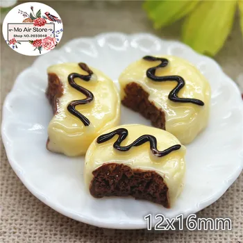 10pcs Šokolādes kūka Sveķu Plakanu aizmuguri Cabochon imitācija pārtikas Mākslas Piegādi Apdare Šarmu DIY Kuģiem