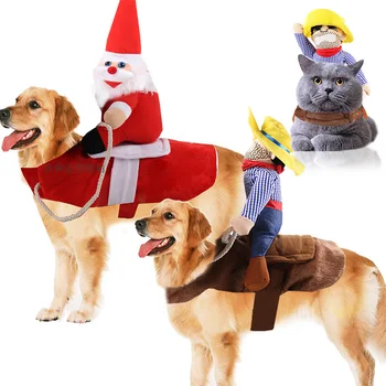 Liels Suns, Apģērbu, Kaķu, Mājdzīvnieku ProductsHorse Izjādes Drēbes uz Santa Claus Drēbes Smieklīgi Mazo un Vidējo Liela