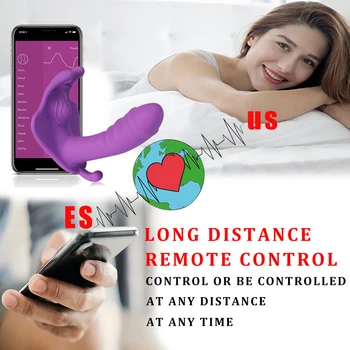 Tauriņš Sieviešu Vibrators, Dildo Sievietēm APP Bluetooth Valkājamas G-Spot Maksts Klitora stimulācija Pieaugušo Seksa rotaļlietas Masturbācija