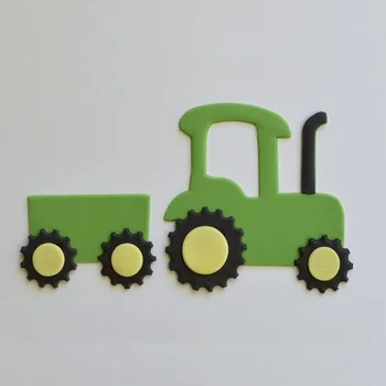 4gab Traktori Pomādes Kūka Sīkfailu Konditorejas Dekorēšanas Virzuli Kuteris Pelējuma DIY Instrumenti (Krāsa: Balta)