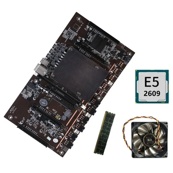 H61 X79 BTC Miner Mātesplati LGA 2011 Atbalsts 3060 3070 3080 Grafikas Karte ar E5 2609 CPU+RECC 4G DDR3 RAM+Ventilators